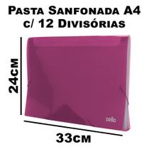 Pasta Sanfonada Plástica A4 C/ 12 Divisórias Dello