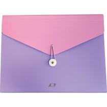Pasta Sanfonada Plastica A4 CANDY 12DIVISOES ROSA/LILAS