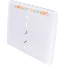 Pasta Sanfonada Plastica Duplicata 12 Divisoes Cristal