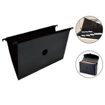 Pasta Suspensa Plastificada A4 para Escritório Preta com 5 Unidades