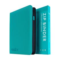 Pasta Vault X 9 Bolsos com Zíper para 360 Cards, Verde-azulado