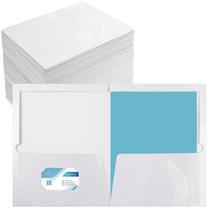 Pasta Yeeqee 125, pacote com 2 bolsos, papel laminado brilhante branco Pasta Yeeqee 125, pacote com 2 bolsos, papel laminado brilhante branco