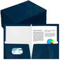 Pasta Yeeqee, pacote com 100 unidades, papel laminado brilhante, azul marinho Pasta Yeeqee, pacote com 100 unidades, papel laminado brilhante, azul marinho