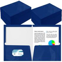 Pasta Yeeqee, pacote com 200, papel laminado brilhante, azul, 2 bolsos Pasta Yeeqee, pacote com 200, papel laminado brilhante, azul, 2 bolsos