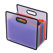Pastas de arquivo acordeão pasta de arquivo expansível a4 armário de arquivo de papel 12 bolsos recibo portátil colorido arco-íris
