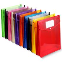 Pastas de arquivo de plástico, envelope, carteira de arquivos expansível, tamanho A4