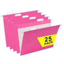 Pastas de arquivo suspensas VZCPYTPM rosa, 25 pacotes, tamanho carta