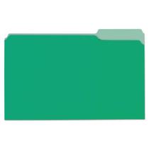 Pastas de arquivo universais UNV10522 Tamanho legal verde 100/caixa