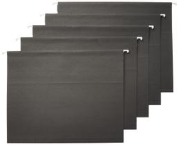 Pastas de arquivos suspensas Amazon Basics tamanho carta pretas, pacote com 25