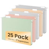 Pastas de arquivos suspensas SUNEE, tamanho carta de 25 unidades, cores pastel