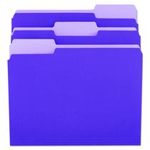 Pastas de arquivos universais 10505 1/3 Cut Top Tab Letter Violet 100 Pastas de arquivos universais 10505 1/3 Cut Top Tab Letter Violet 100