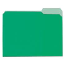 Pastas de arquivos universais UNV12302 1/3-Cut, aba variada, verde Pastas de arquivos universais UNV12302 1/3-Cut, aba variada, verde