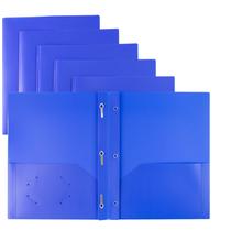 Pastas de bolso Dunwell Plastic com pinos azuis, pacote com 12 Pastas de bolso Dunwell Plastic com pinos azuis, pacote com 12