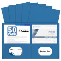 Pastas de bolso RAZCC, pacote com 50, 2 pastas de bolso, azul marinho