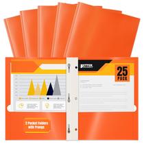 Pastas de papel Better Office Products Glossy Orange, pacote com 25 Pastas de papel Better Office Products Glossy Orange, pacote com 25