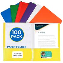 Pastas de papel EPI, pacote com 100, 2 bolsos, tamanho carta