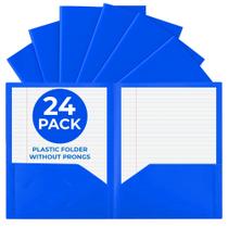 Pastas EPI, pacote com 24, plástico azul, 2 bolsos, tamanho carta Pastas EPI, pacote com 24, plástico azul, 2 bolsos, tamanho carta