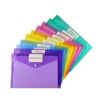 Pastas Plásticas A4 Transparentes Com Bolso Para Etiqueta E Botão De Pressão 10/5pcs Para