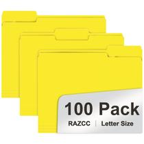 Pastas suspensas RAZCC 100 unidades tamanho ofício 1/3 corte amarelas