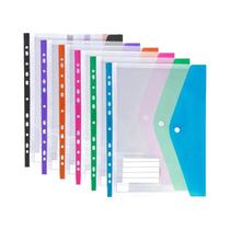 Pastas Transparentes A4 Com 6 Ou 12 Bolsos, 11 Furos, Com Botão E Etiqueta Para Documentos, Para