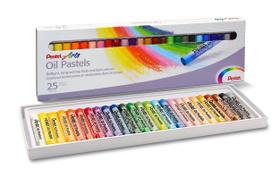 Pastéis a óleo Pentel Arts 25 bastões, cores variadas