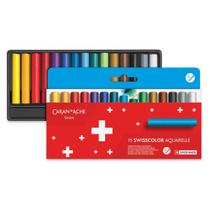 Pastéis de cera solúveis em água Caran d'Ache Swisscolor - conjunto com 15 Pastéis de cera solúveis em água Caran d'Ache Swisscolor - conjunto com 15