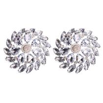 Pastéis para cobertura de mamilo MOSSTYUS Rhinestone Crystal Silver Flower Pastéis para cobertura de mamilo MOSSTYUS Rhinestone Crystal Silver Flower