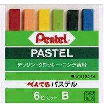 Pastel Seco Pentel 6 Cores