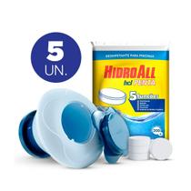 Pastilha 200g hcl penta 5 em 1 hidroall e flutuador para limpeza de piscina 5 unidades Pastilha 200g hcl penta 5 em 1 hidroall e flutuador para limpeza de piscina 5 unidades