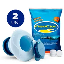 Pastilha 3 em 1 neoclor e flutuador manutenção e limpeza de piscinas
