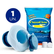Pastilha 3 em 1 neoclor e flutuador manutenção e limpeza de piscinas