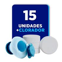 Pastilha 5 em 1 sanitizante para manutenção e limpeza de piscina 200g 15 unidades