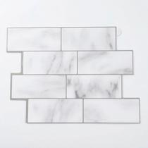 Pastilha Adesiva 3D Alto Relevo Decorativa Lorben Lavável Resinada Branco cinzentado Pastilha Adesiva 3D Alto Relevo Decorativa Lorben Lavável Resinada Branco cinzentado