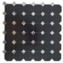 Pastilha Adesiva Aluminio Decoração Banheiro Cozinha Preto/D