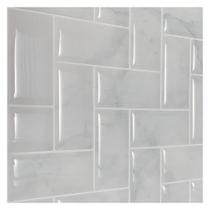 Pastilha Adesiva Chevron Mármore Branco - Kit com 4 Placas Adesivas 3M Pastilha Adesiva Chevron Mármore Branco - Kit com 4 Placas Adesivas 3M