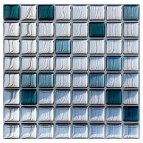 Pastilha Adesiva Mini Glass Azul - Kit com 4 Placas Adesivas 3M