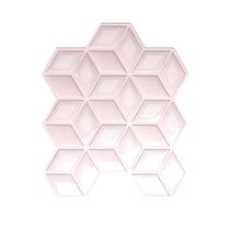 Pastilha Adesiva Resinada Cubo Azulejo Parede Rosa Ternura