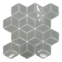 Pastilha Adesiva Resinada Cubo Cinza 1m² - 13 Placas