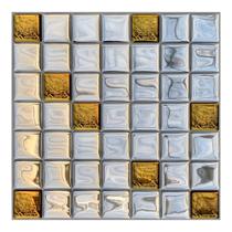 Pastilha Adesiva Resinada Espelhada de Vidro Dourado - Kit com 4 Placas Adesivas 3M Pastilha Adesiva Resinada Espelhada de Vidro Dourado - Kit com 4 Placas Adesivas 3M