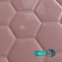 Pastilha Adesiva Resinada Hexagonal Rosé 26,5x24cm Decoração Cozinha Banheiro Sala