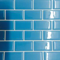 Pastilha Adesiva Resinada Tijolinho Azul - Kit com 4 Placas de 3 M Pastilha Adesiva Resinada Tijolinho Azul - Kit com 4 Placas de 3 M