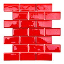 Pastilha Adesiva Resinada Tijolinho Vermelho - Kit com 4 Placas Adesivas 3M Pastilha Adesiva Resinada Tijolinho Vermelho - Kit com 4 Placas Adesivas 3M