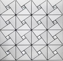 Pastilha Autoadesiva AL1006 - METAL ALUMINIO TRIANGULAR SILVER 30x30cm