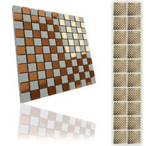 Pastilha Autocolante De Vidro Kit 20 Uni Parede Cozinha Banheiro Decorativa Facil Aplicacao Reforma Moderna Requintada