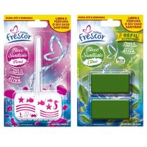 Pastilha Bloco Sanitário 30g Com Suporte + Refil Detergente Com 2 Blocos Reposição Novo Frescor Pastilha Bloco Sanitário 30g Com Suporte + Refil Detergente Com 2 Blocos Reposição Novo Frescor