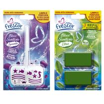 Pastilha Bloco Sanitário 30g Com Suporte + Refil Detergente Com 2 Blocos Reposição Novo Frescor Pastilha Bloco Sanitário 30g Com Suporte + Refil Detergente Com 2 Blocos Reposição Novo Frescor