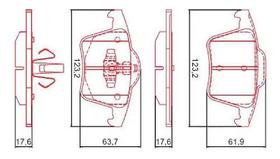 Pastilha ceramica volvo xc90 2.5t 2.9 2002/.. tras