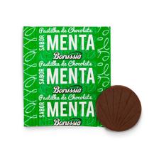 Pastilha de Chocolate sabor Menta Borússia Chocolates Quantidade:Caixa com 55g Pastilha de Chocolate sabor Menta Borússia Chocolates Quantidade:Caixa com 55g