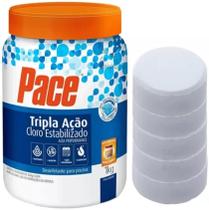 Pastilha De Cloro 200g Pace Tripla Ação Pote De 1kg - Hth
