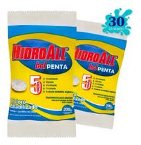 Pastilha de Cloro p/ Piscina Hidroall HCL Penta 5 funções 200g - c/ 30 unidades